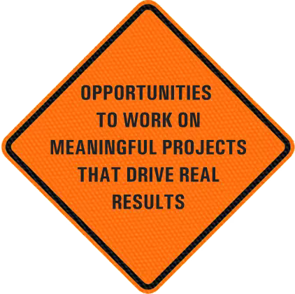 Opportunities to work on meaningful projects that drive real results