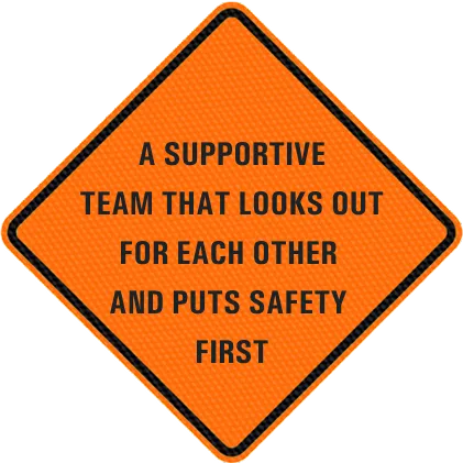  A supportive team that looks out for each other and puts safety first