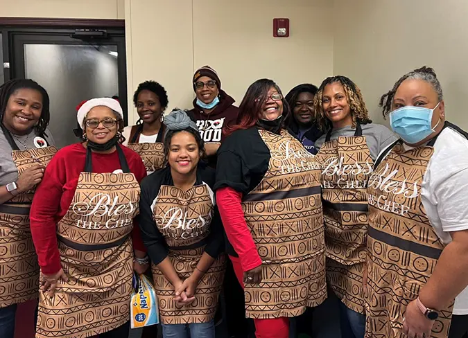 Group of CareSource employees during the cooking event