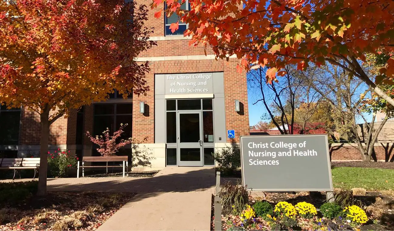 An outside view of The Christ College of Nursing and Health Sciences