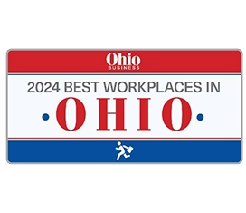 Image of Ohio license plate showing Best Places to Work in Ohhio 2024