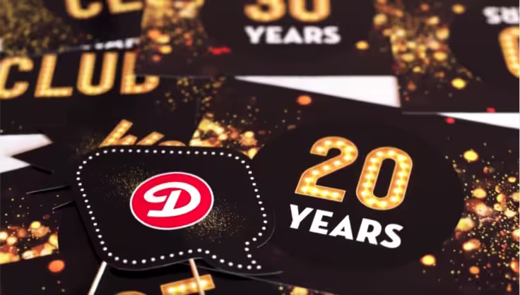 Several '20-year' commemorative cards