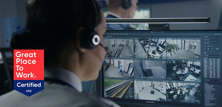 Security agent monitoring activities on security cameras