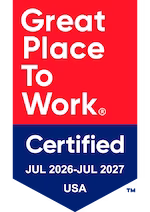 Great Place to Work Certified Jul 2026 - Jul 2027 badge