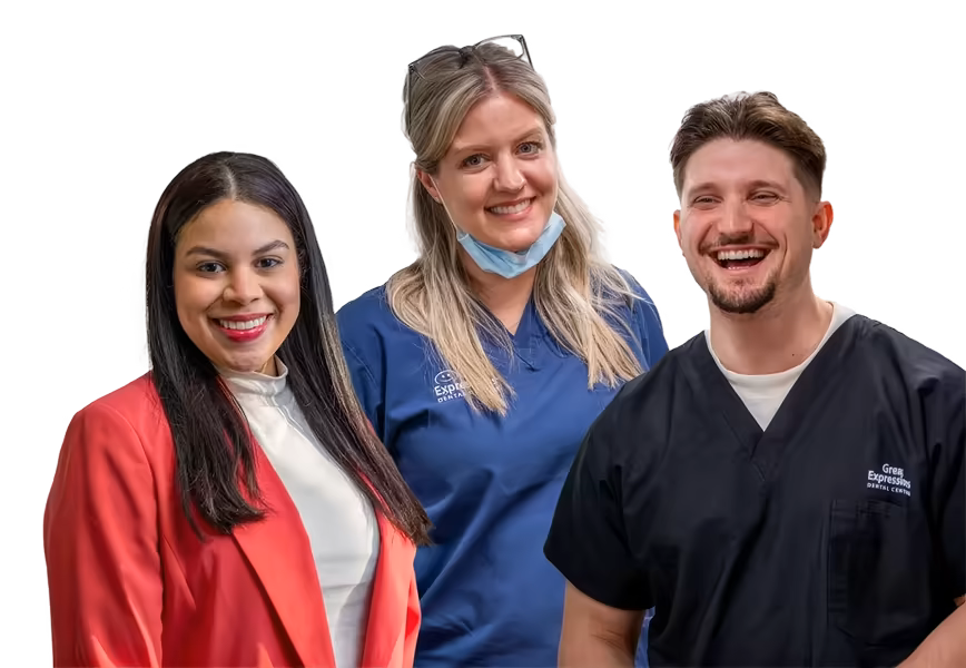 Three smiling employees.