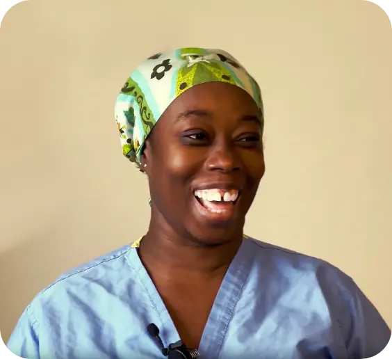 A smiling Brown University Health professional.