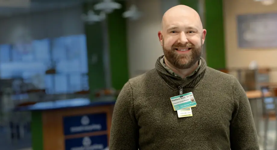 Brown University Health employee, Matt, Clinical Social Worker at The Miriam Hospital.