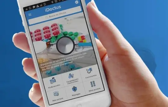 An phone screen showing the iDoctus app.