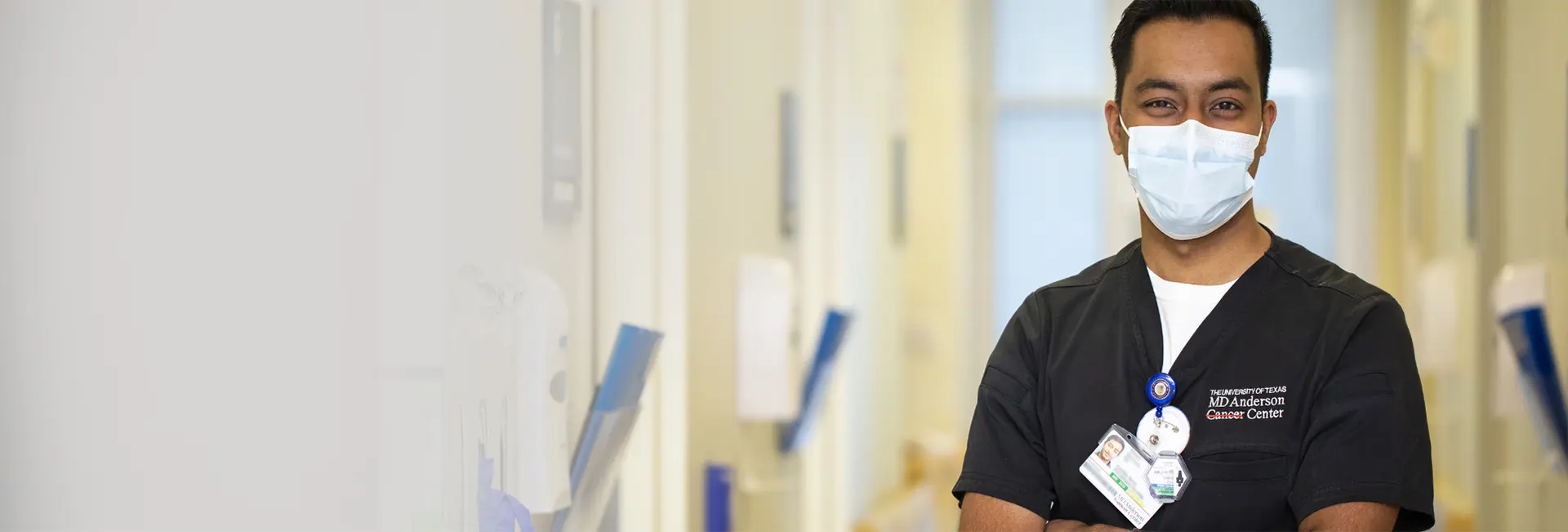 Nurse wearing a mask.