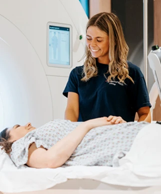 Radiologist performing an ultrasound on a patient