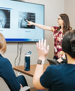 Radiologist performing an ultrasound on a patient