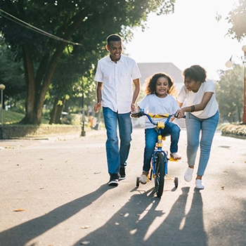 A person using a tablet computer.