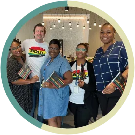 Members of NFA's BOLD employee resource group at an event celebrating Juneteenth.