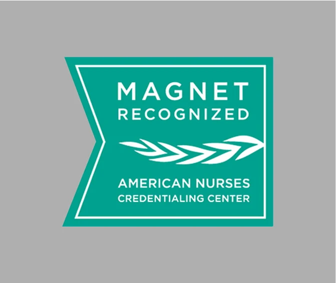 The Magnet Recognition Program by the American Nurses Credentialing Center (ANCC) logo.