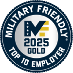 Military Friendly - Top 10 employer Gold 2025 badge