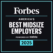 Forbes America’s Best Midsize Employers 2025 logo.