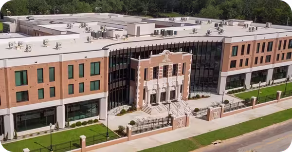 Exterior of the Phoebe Living & Learning Community building.