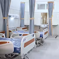 hospital room with new beds
