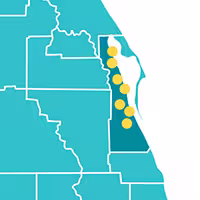 Map showing office locations