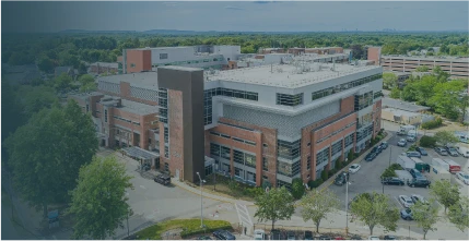 A view of South Shore Hospital and the surrounding landscape.