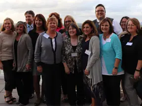 A group of South Shore Health employees at a charity event.