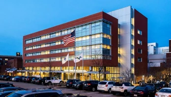 An exterior view of South Shore Hospital.