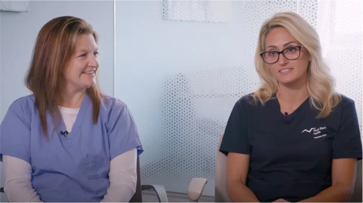 Video: Lacey and Xhenia, two critical care nurses, share their career experiences with South Shore Health.