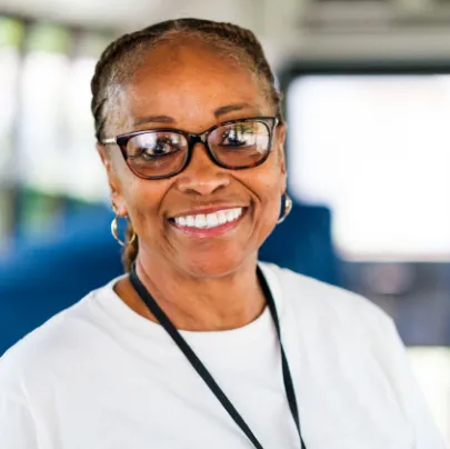 Gloria, a bus safety assistant.