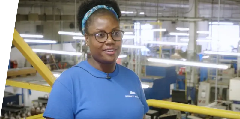 A Bennett Marine employee in the manufacturing facility.