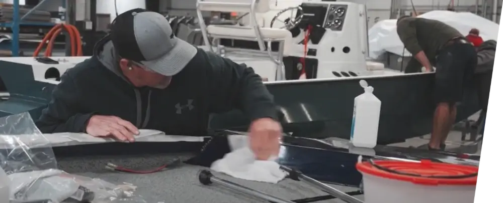 A G3 employee in the manufacturing facility.