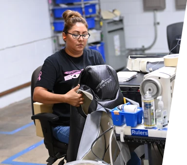 A Skeeter employee in the manufacturing facility.