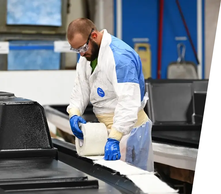 A Skeeter employee in the manufacturing facility.