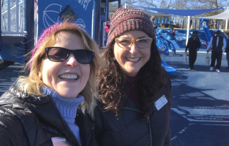 Barge employees smiling at community event