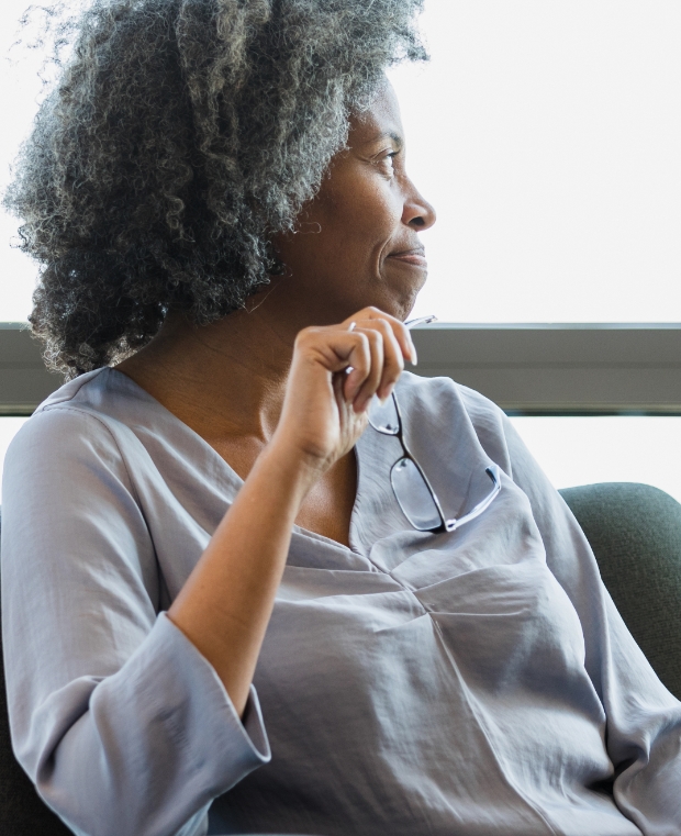  	A behavioral health professional in an office.