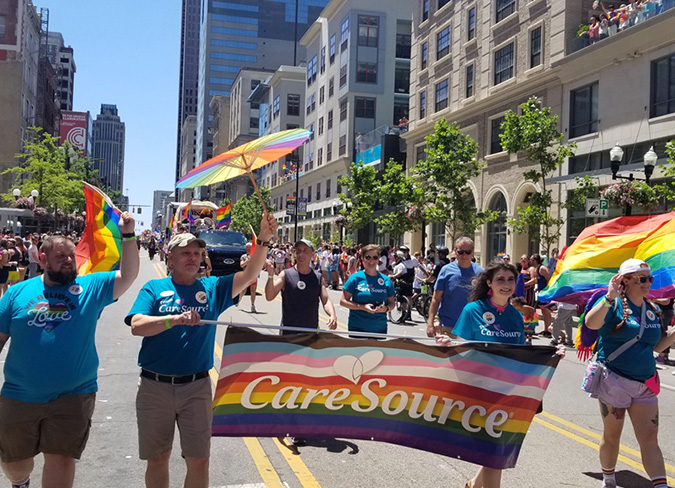 CareSource employees at the gay parade