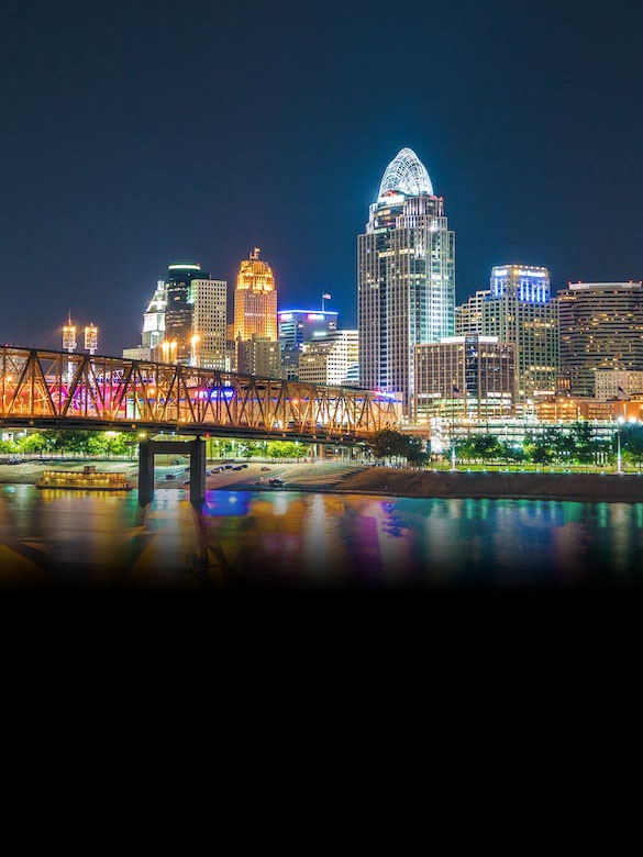 The Cincinnati skyline with the headline: “Everything it takes so everyone can enjoy”