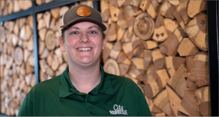 General manager at City BBQ Samantha loves working with teammates.