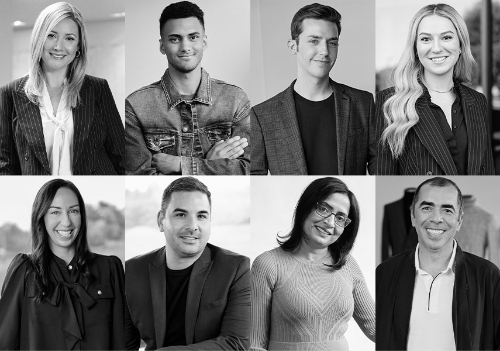 Photo collage of Express employees.