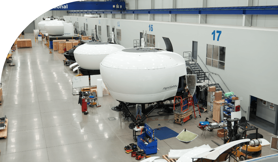 An overhead view of FSI simulators.