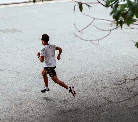 Man jogging on the street