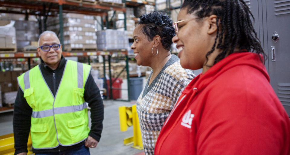 Oatey distribution employees smiling.