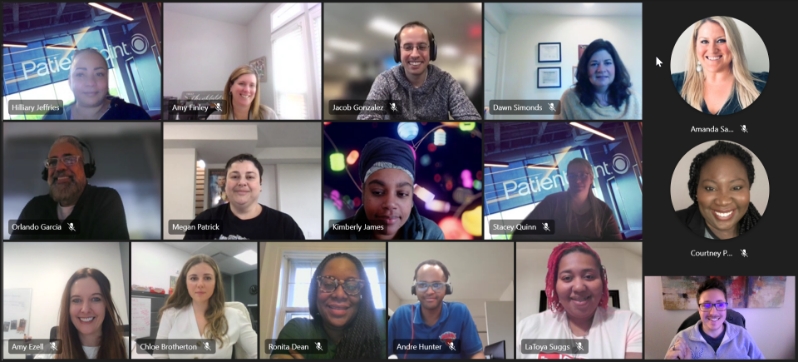 	A diverse group of PatientPoint employees on a video call.
