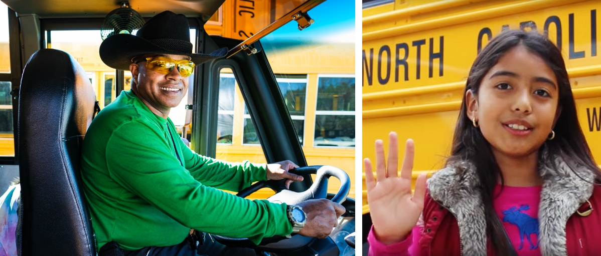  Smiling bus driver at Wake County Public School System